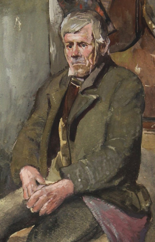 Otto von Faber Du Faur, Man Sitting in the Studio, Watercolor