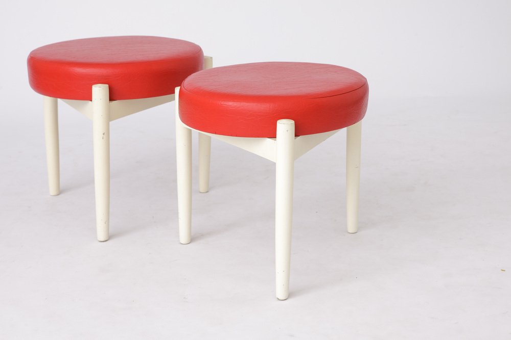 Ottomans by Hugo Frandsen for Spøttrup, Denmark, 1960s, Set of 2