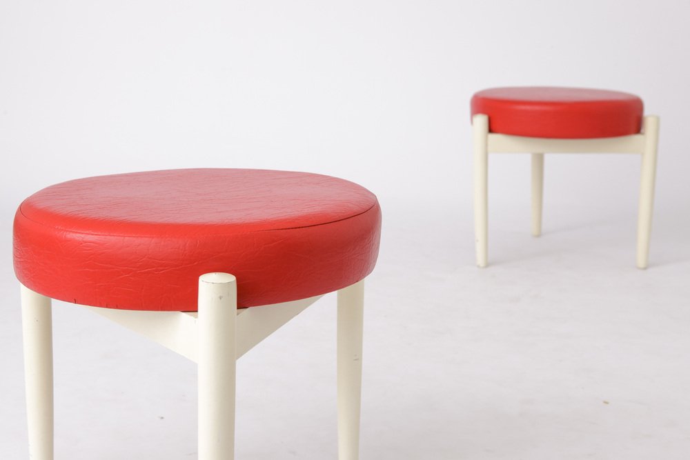 Ottomans by Hugo Frandsen for Spøttrup, Denmark, 1960s, Set of 2