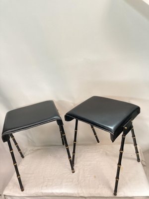 Ottomans in Leather by Jacques Adnet, 1950s-VRR-1786561