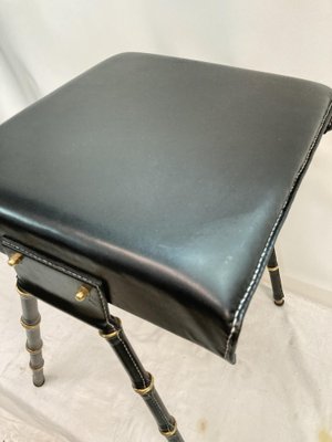 Ottomans in Leather by Jacques Adnet, 1950s-VRR-1786561