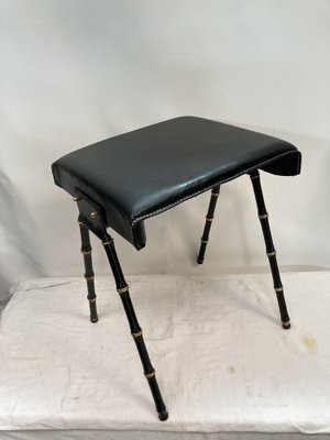 Ottomans in Leather by Jacques Adnet, 1950s-VRR-1786561