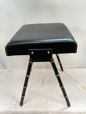 Ottomans in Leather by Jacques Adnet, 1950s-VRR-1786561