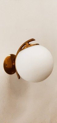 Ottone Wall Lamp with Opal White Sphere-QLH-1315047