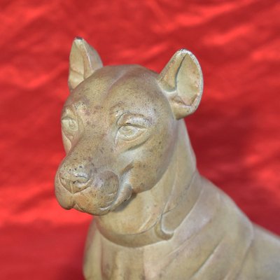 Oudine, Art Deco Antimony Dog Sculpture, 1930s-YVI-797411