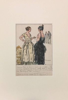 Our husbands - Original Ink and Watercolor by L. Bompard - Early 1900 Early 20th Century-ZCI-757057