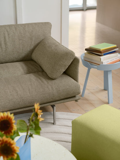 Around coffee table, small, light blue