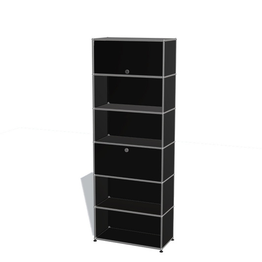 1x6 모듈 선반 시스템 (1 드롭다운 도어 & 1 플립 도어) [W750XD350XH(350+350+350+350+350+350)]