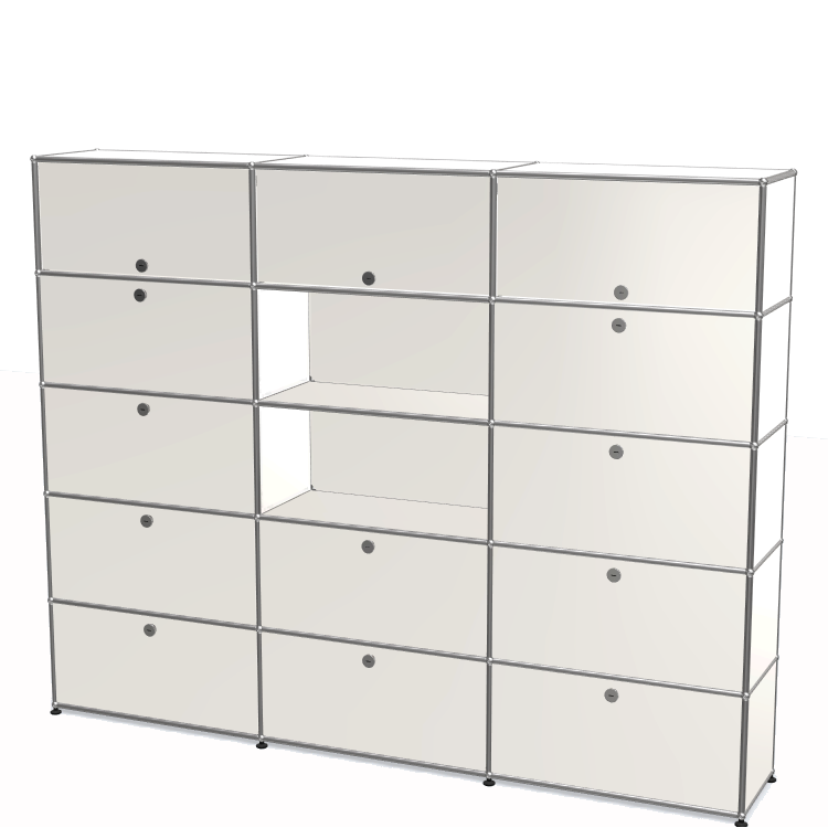 3x5 Module System (하단 10 도어 & 상단 3 플립도어) [W(750+750+750)XD350xH(350+350+350+350+350)]