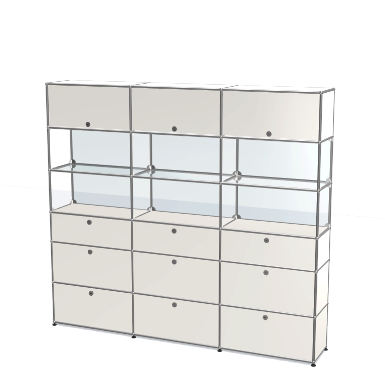 3x6 Module (9 bottom drop down doors & 3 top flip up doors & middle glass) [W(750+750+750)XD350XH(350+350+250+350+350+350)]