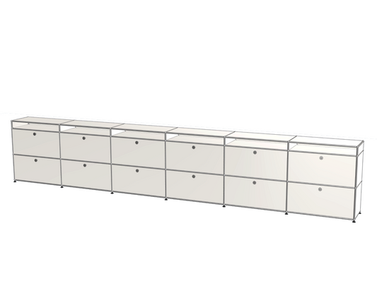 6x3 모듈 하이보드 (하단 12 도어 & 4-3-3-3-3-3 패널 ) [W(750+750+750+750+750+750)XD350XH(350+350+100)]