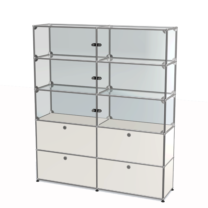 2x5 Module (4 bottom drop down doors & 6 top glass) [W(750+750)XD350XH(350+350+350+350+350)]