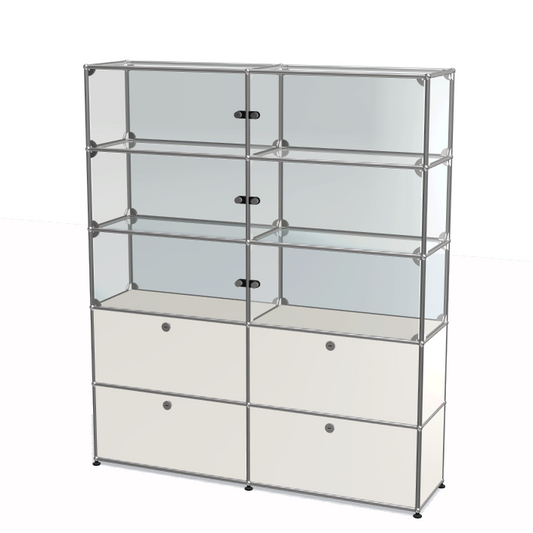 2x5 Module (4 bottom drop down doors & 6 top glass) [W(750+750)XD350XH(350+350+350+350+350)]