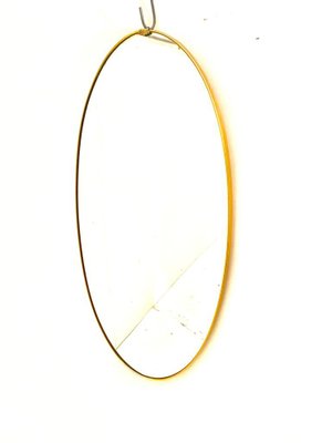 Oval Brass Mirror in the style of Gio Ponti, Italy, 1950s-TOI-1806812