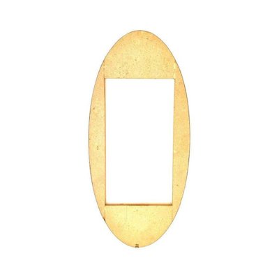 Oval Brass Mirror in the style of Gio Ponti, Italy, 1950s-TOI-1806812