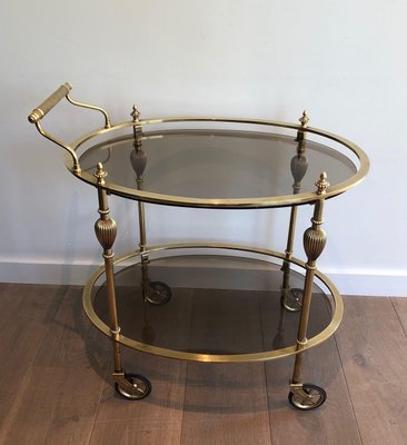 Oval Brass Trolley attributed to Maison Jansen-BA-1365372