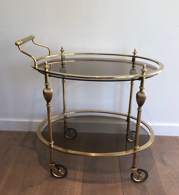 Oval Brass Trolley attributed to Maison Jansen-BA-1365372