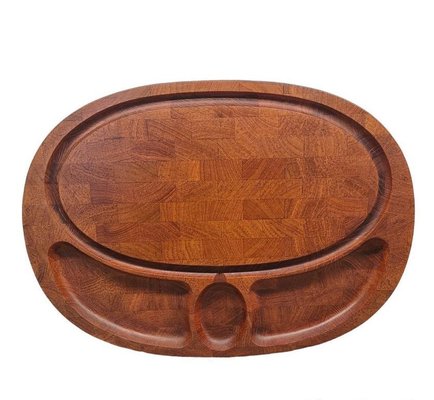 Oval Cutting Board or Serving Dish in Solid Teak from Digsmed, Denmark-BPJ-1318761