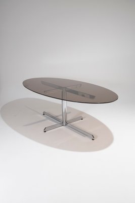 Oval Glass Dining Table, 1970s-QAC-2034872