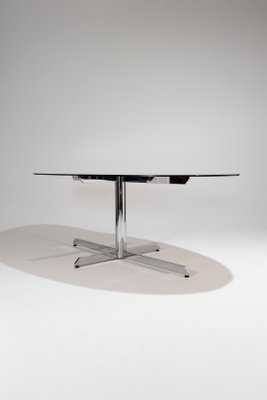 Oval Glass Dining Table, 1970s-QAC-2034872