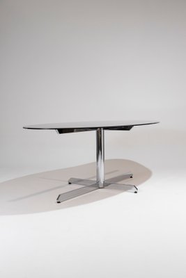 Oval Glass Dining Table, 1970s-QAC-2034872