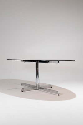 Oval Glass Dining Table, 1970s-QAC-2034872