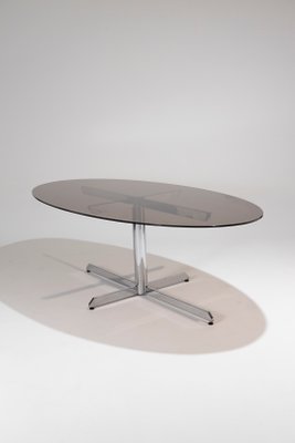 Oval Glass Dining Table, 1970s-QAC-2034872