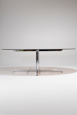 Oval Glass Dining Table, 1970s-QAC-2034872