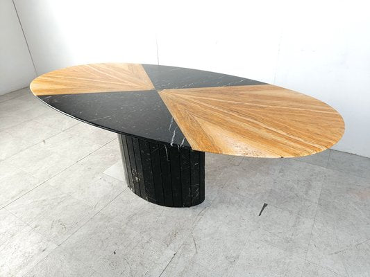 Oval Marble Dining Table, 1970s-IRH-1820758