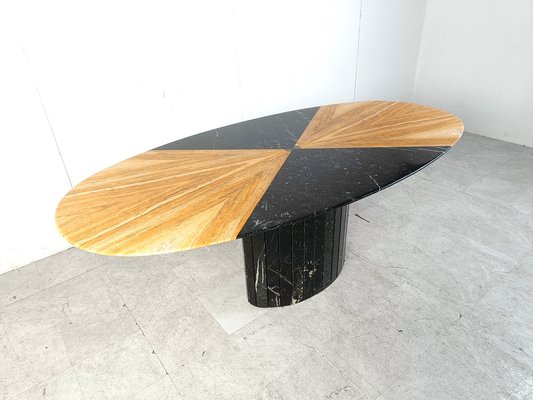 Oval Marble Dining Table, 1970s-IRH-1820758