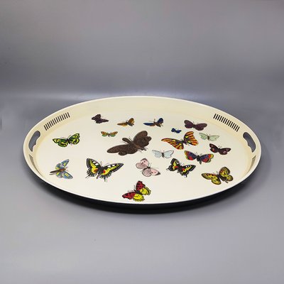 Oval Metal Tray by Piero Fornasetti, Italy, 1970s-QGR-1718504