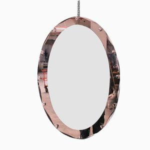 Oval Mirror by Cristal Art, 1950s-JQO-654158