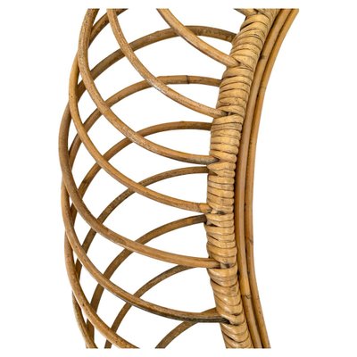 Oval Mirror in Bamboo attributed to Franco Albini, 1960s-TOI-1702849