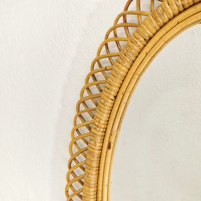 Oval Mirror in Braided Bamboo, 1960s-PRS-1719958