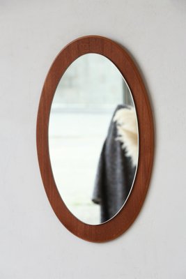 Oval Mirror in Teak, 1960s-YRI-1765243