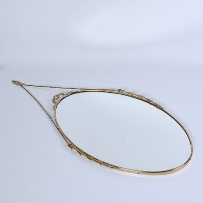 Oval Mirror with Brass Frame from Liberty, 1950s-XSG-1742561