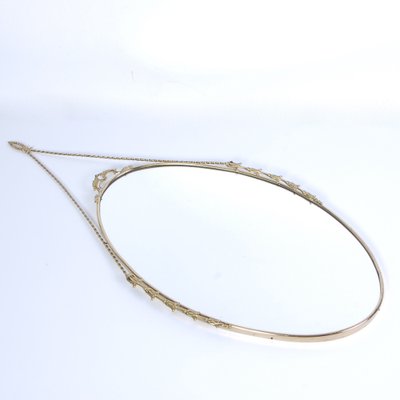 Oval Mirror with Brass Frame from Liberty, 1950s-XSG-1742561