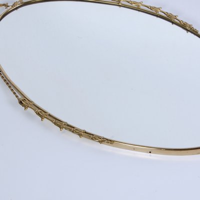 Oval Mirror with Brass Frame from Liberty, 1950s-XSG-1742561