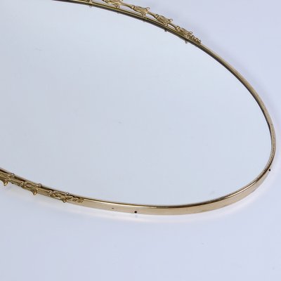 Oval Mirror with Brass Frame from Liberty, 1950s-XSG-1742561