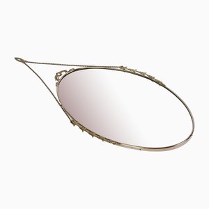 Oval Mirror with Brass Frame from Liberty, 1950s-XSG-1742561