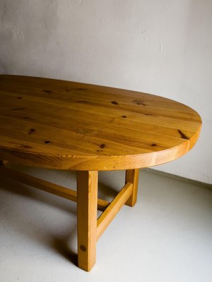 Oval Pine Dining Table by Roland Wilhelmsson for Karl Andersson & Söner, 1970s-UAO-1345235