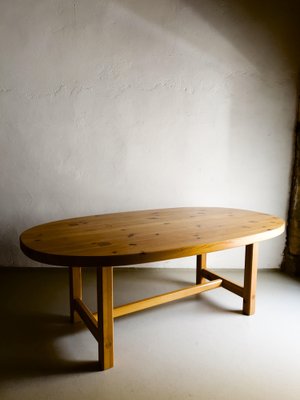 Oval Pine Dining Table by Roland Wilhelmsson for Karl Andersson & Söner, 1970s-UAO-1345235