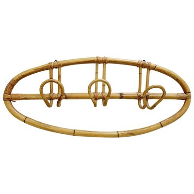 Oval Rattan Coat Rack, 1960s-FGA-923694