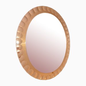 Oval Rose Gold Bevelled Mirror from Cristal Art, 1960s-EBW-2040307