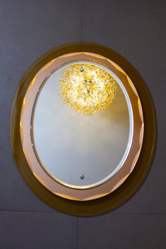 Oval-Shaped Mirror attributed to Max Ingrand for Fontana Arte, 1960s