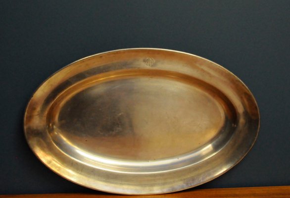 Oval Silver-Plated Metal Plate-KDW-963308