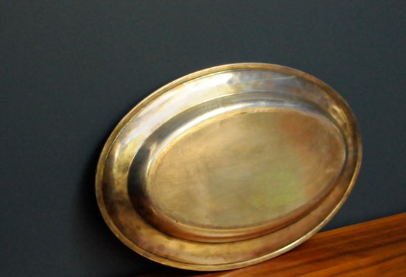 Oval Silver-Plated Metal Plate-KDW-963308