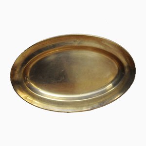 Oval Silver-Plated Metal Plate-KDW-963308