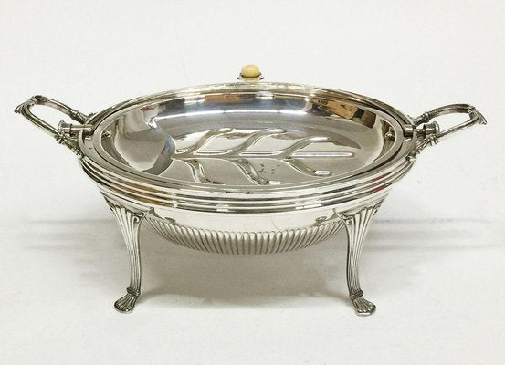 Oval Silver Plated Oyster Dish With Tilting Lid from Cooper Brothers Sheffield-UCH-1224635