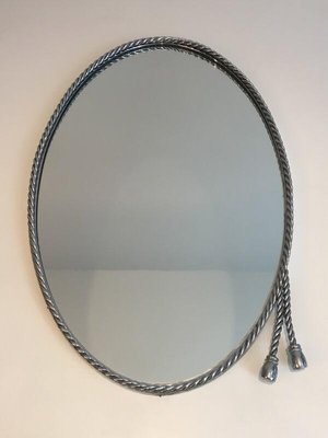 Oval Silvered Mirrors Attributed to Maison Bagués, Set of 2-BA-1010976